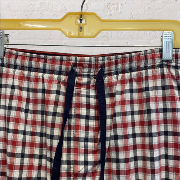 HANES -- PJ/Lounge Pants, Large Man, Red/Navy Plaid, Drawstring Waist, Pockets - Picture 4 of 8